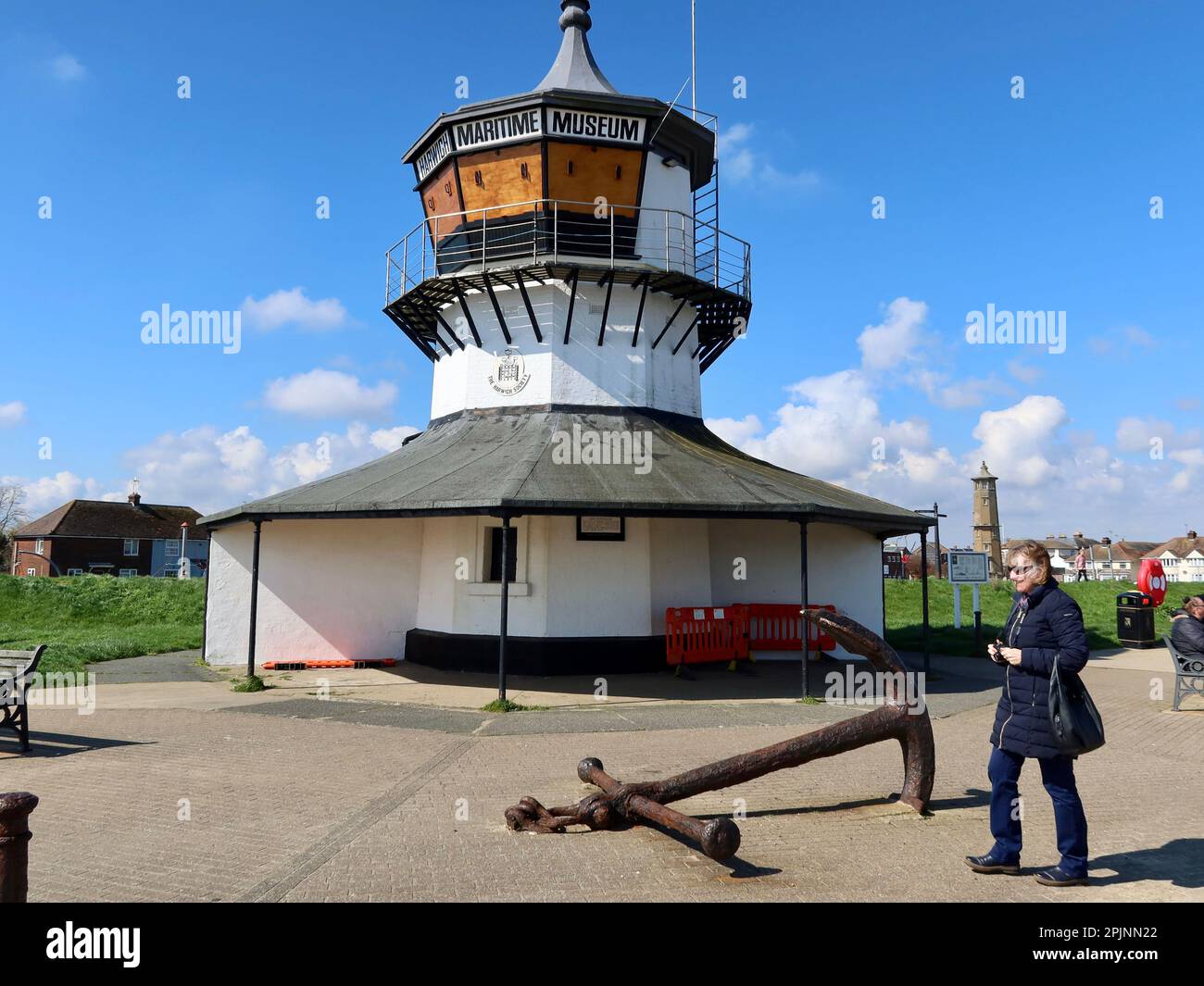 Harwich, Essex, UK 3 April 2023 Bright spring day on the coast. Low