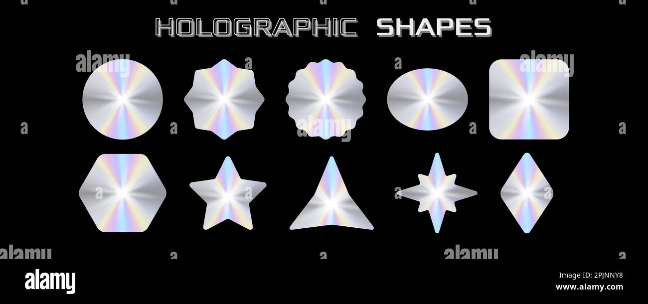 Holographic Stickers Collection Set Of Holographic Shapes Shiny Holographic Stickers Collection Set Of Holographic Shapes Shiny