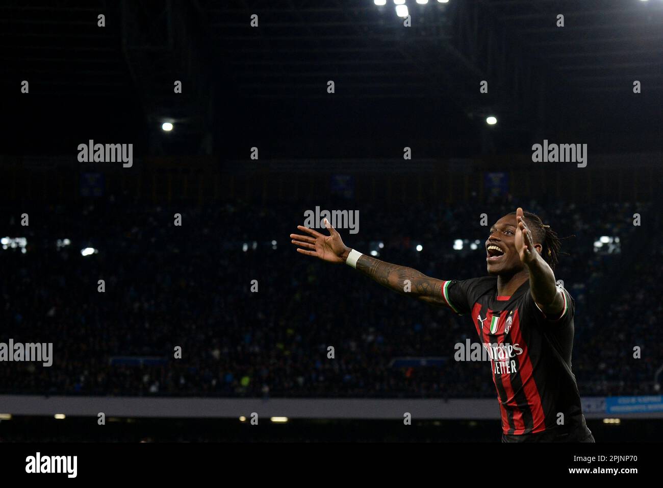 Rafael Leao of AC Milan celebrates after scoring a goal during theSerie ...