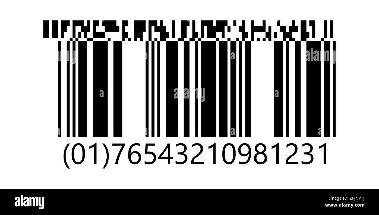 Linear stacked barcode sample. Linear vector bar code template. Vector ...