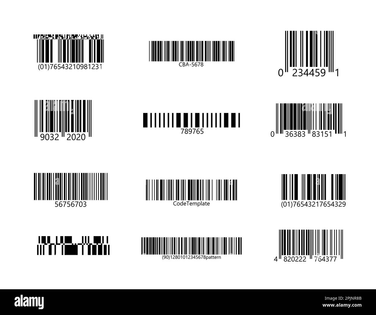 Set of linear barcodes. Codes on isolated background. Vector illustration Stock Vector