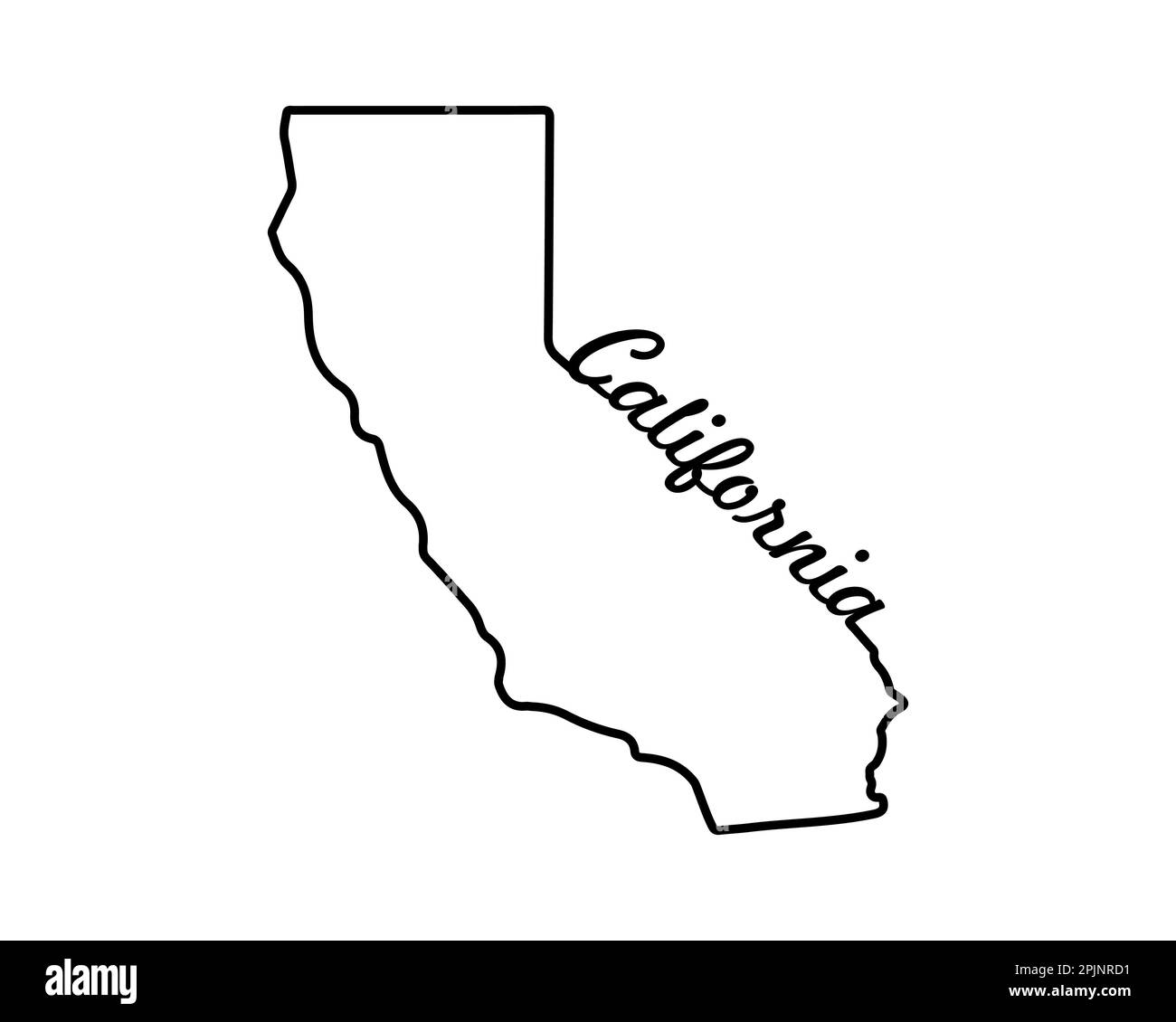 California State Map Us State Map California Outline Symbol Retro Typography Vector 0545