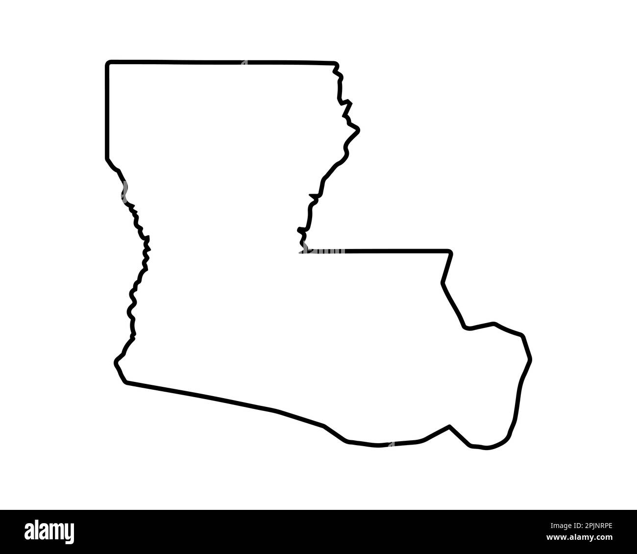 Louisiana state map. US state map. Louisiana outline symbol. Vector illustration Stock Vector