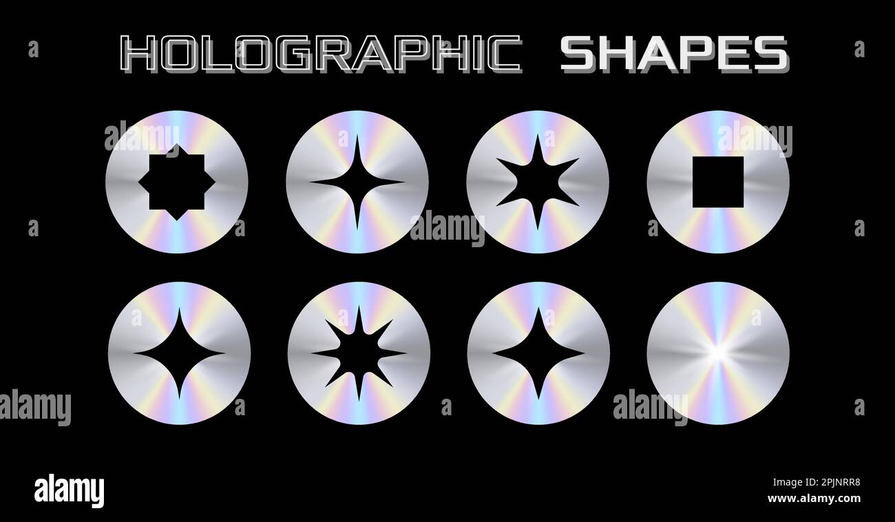 Holographic Stickers Collection Set Of Holographic Shapes Shiny Holographic Stickers Collection Set Of Holographic Shapes Shiny