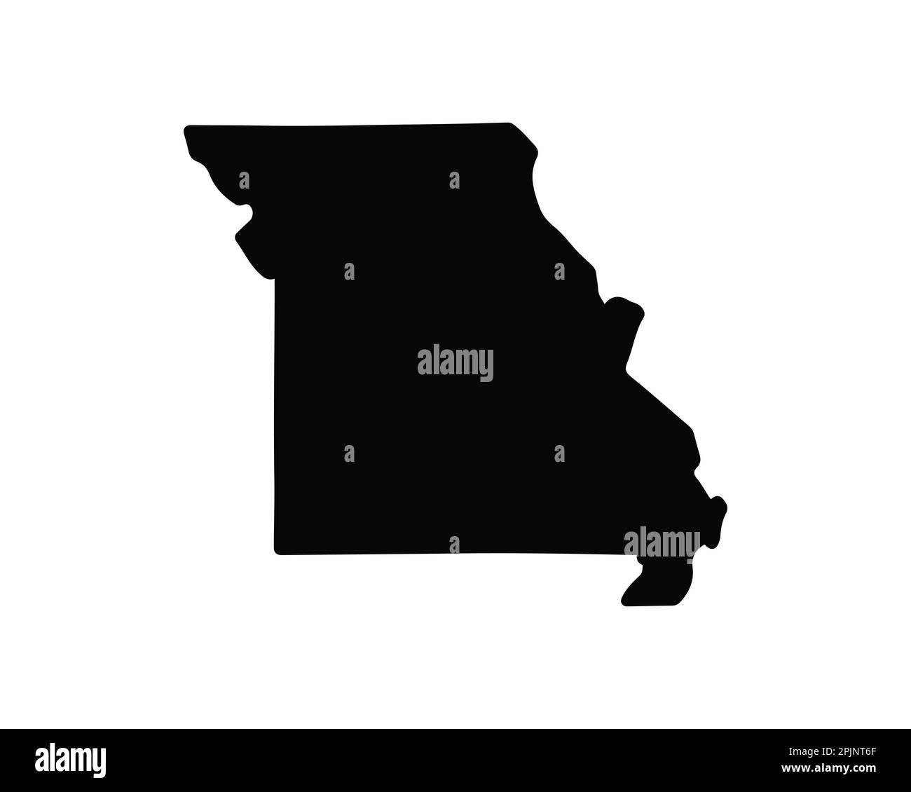 Missouri state map. US state map. Missouri silhouette symbol. Vector