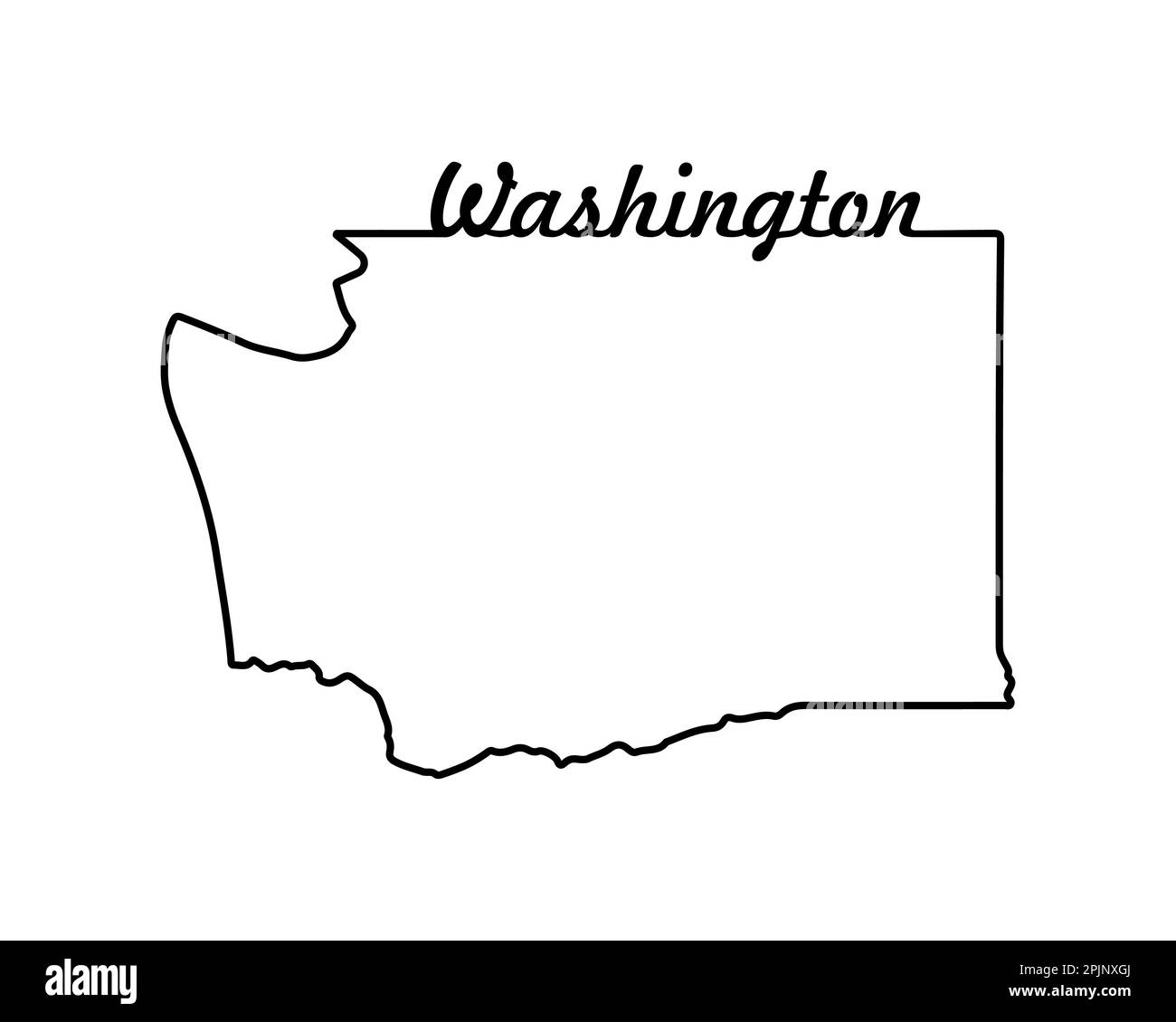 Washington State Map Us State Map Washington Outline Symbol Retro Typography Vector 7822