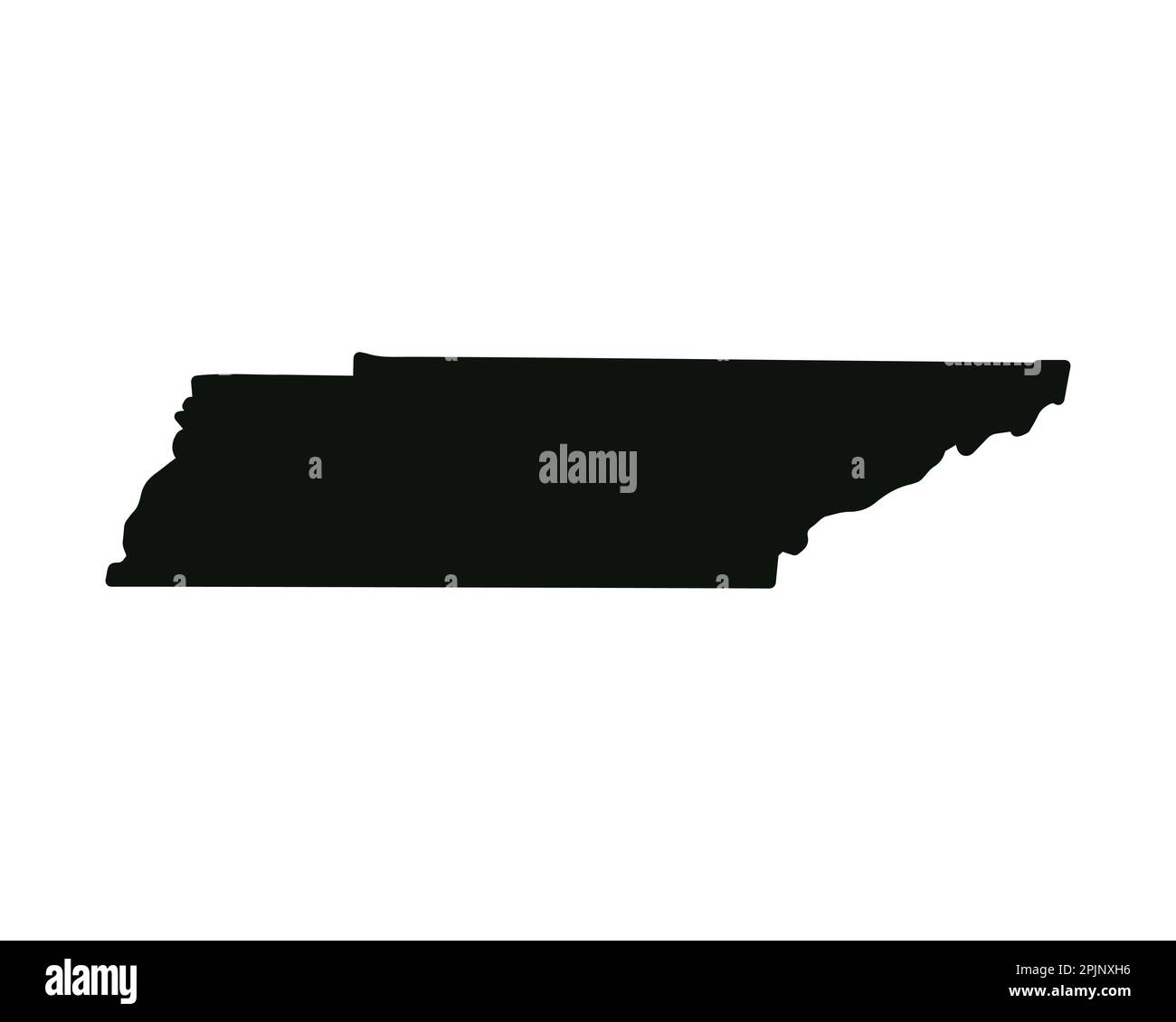 Tennessee state map. US state map. Tennessee silhouette symbol. Vector