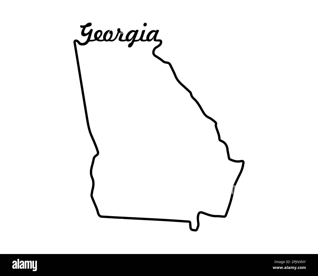 Georgia state map. US state map. Georgia outline symbol. Retro typography. Vector illustration Stock Vector