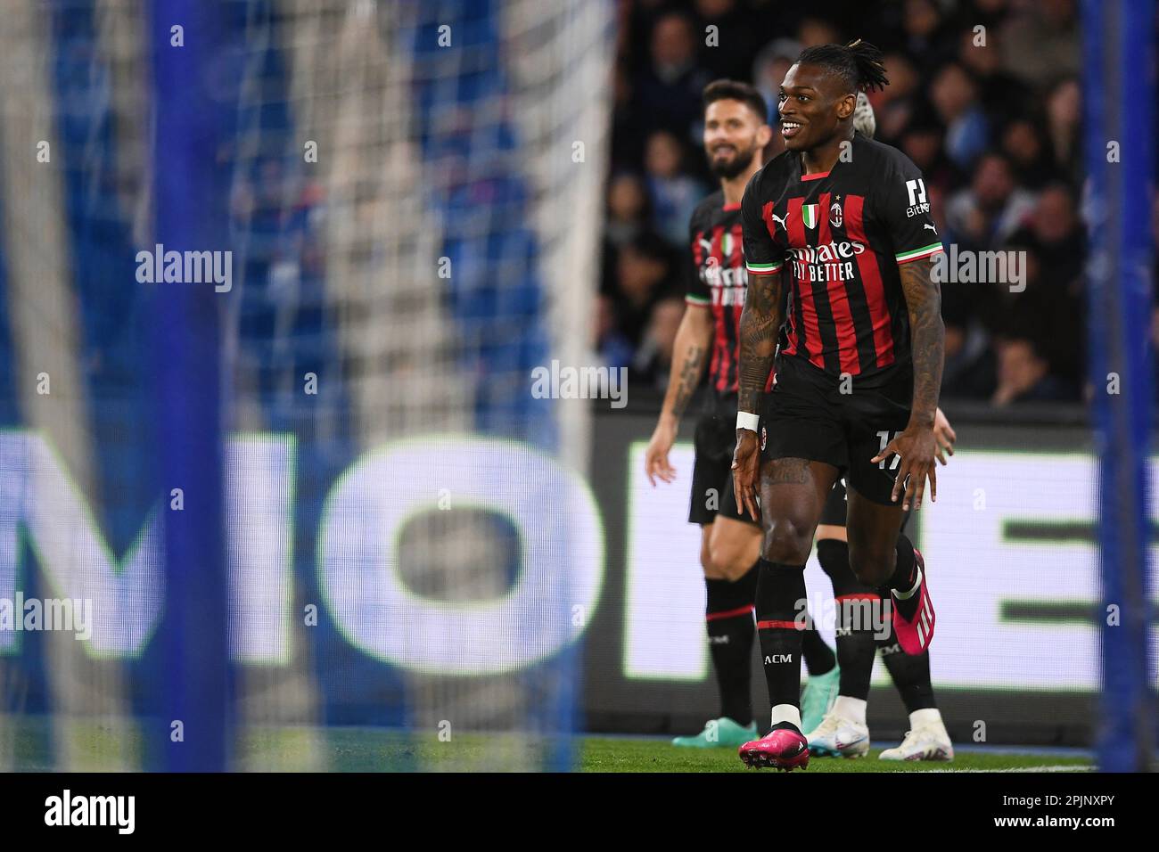 Rafael Leao of AC Milan celebrates after scoring a goal during theSerie ...