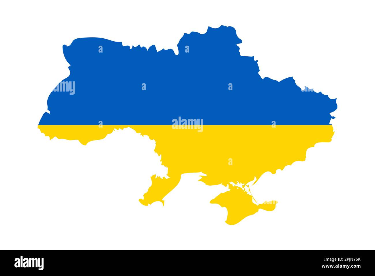Ukrainian map. Ukrainian National Flag inside Ukraine. Borders of ...