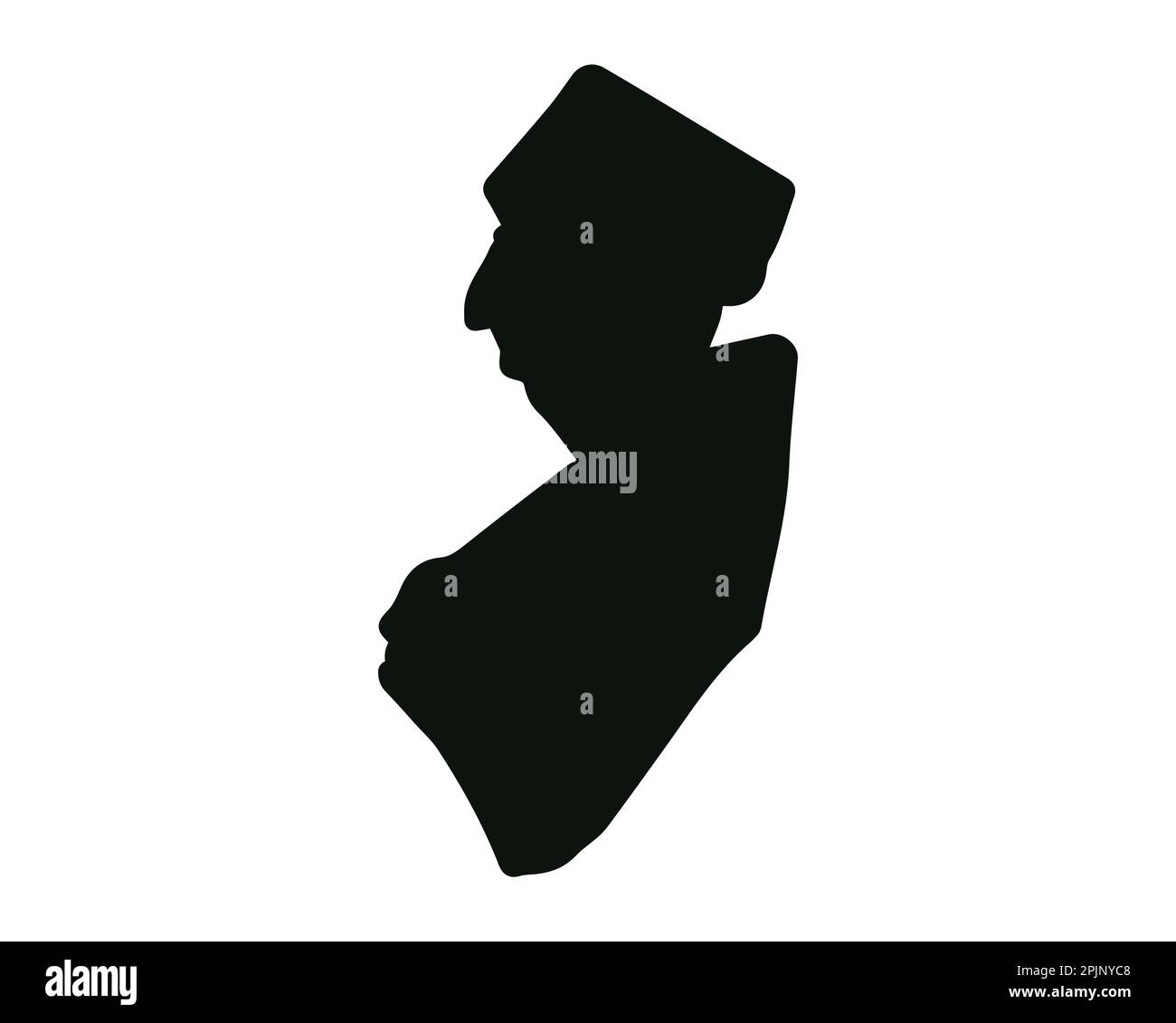 New Jersey state map. US state map. New Jersey silhouette symbol