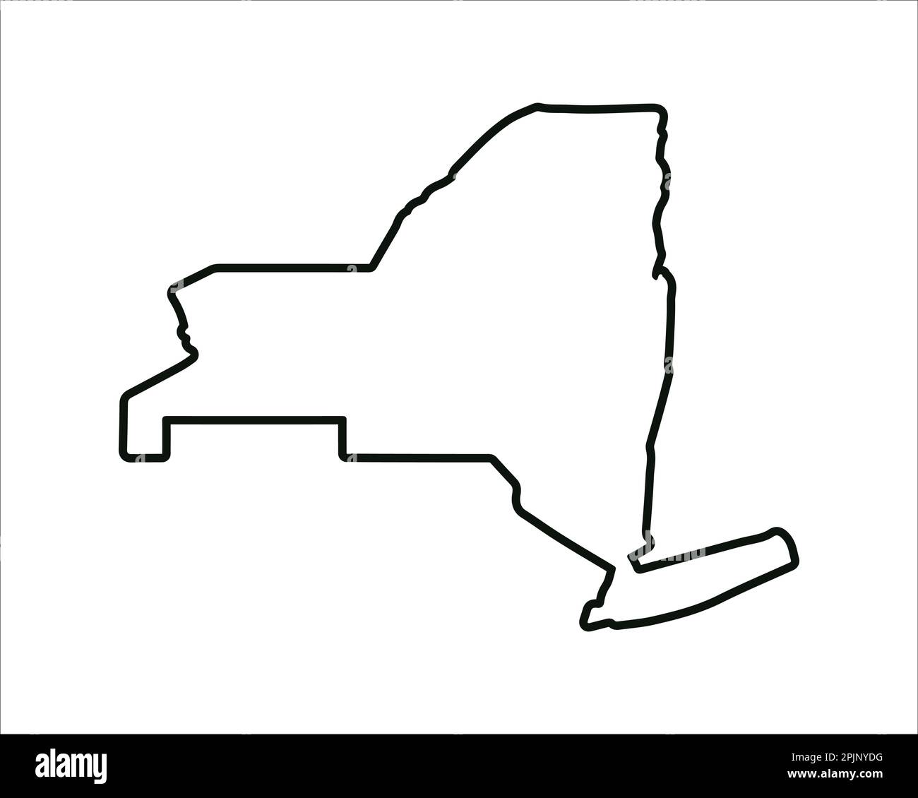 New York state map. US state map. New York outline symbol. Vector