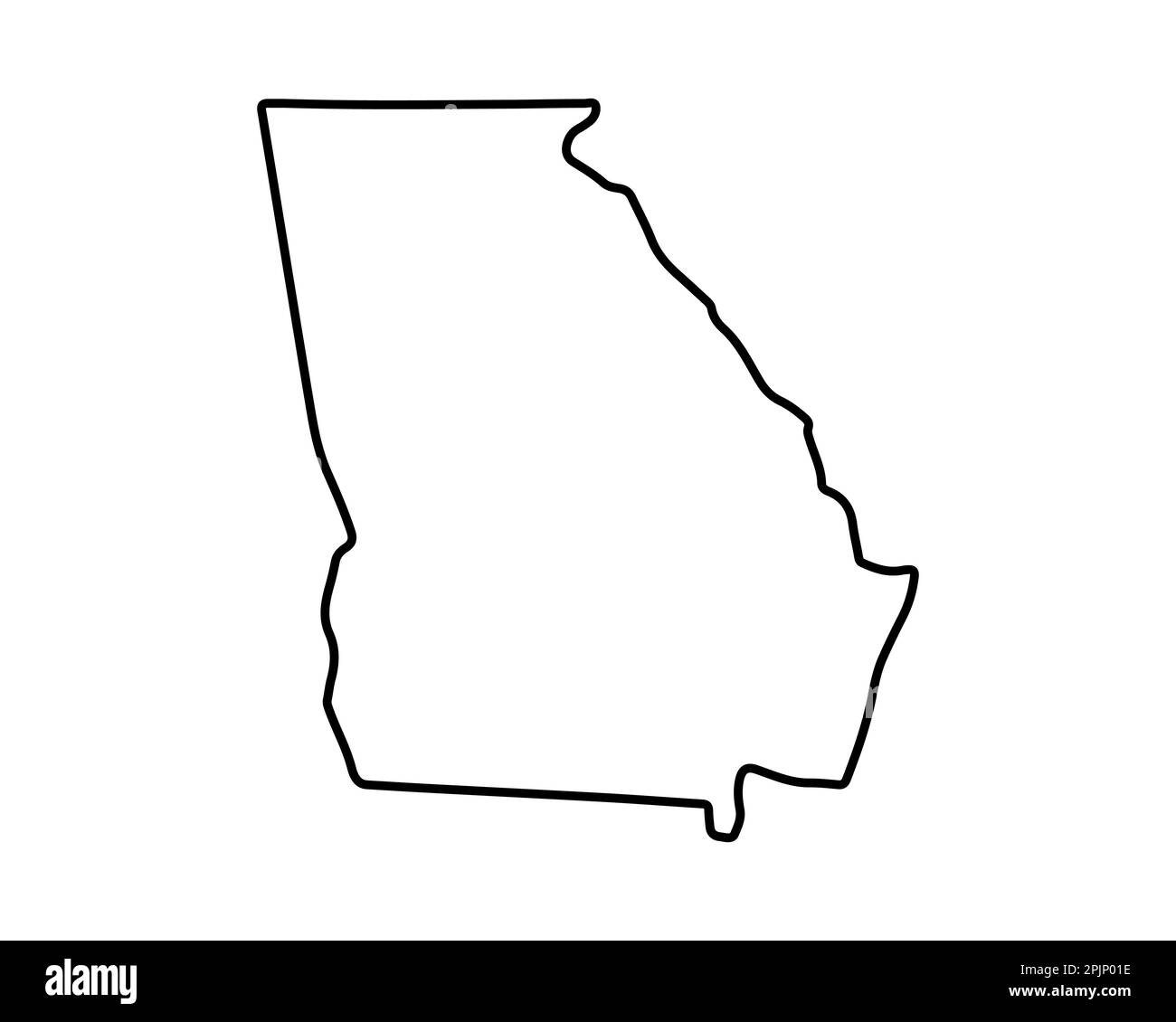 Georgia state map. US state map. Georgia outline symbol. Vector illustration Stock Vector