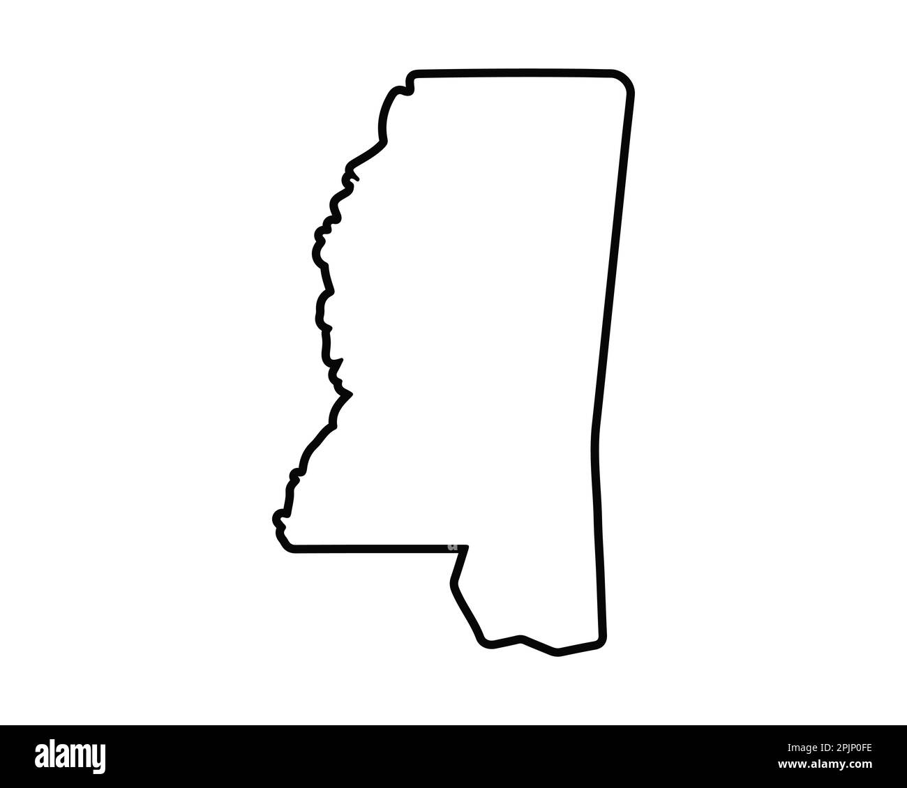 Mississippi state map. US state map. Mississippi outline symbol. Vector illustration Stock Vector
