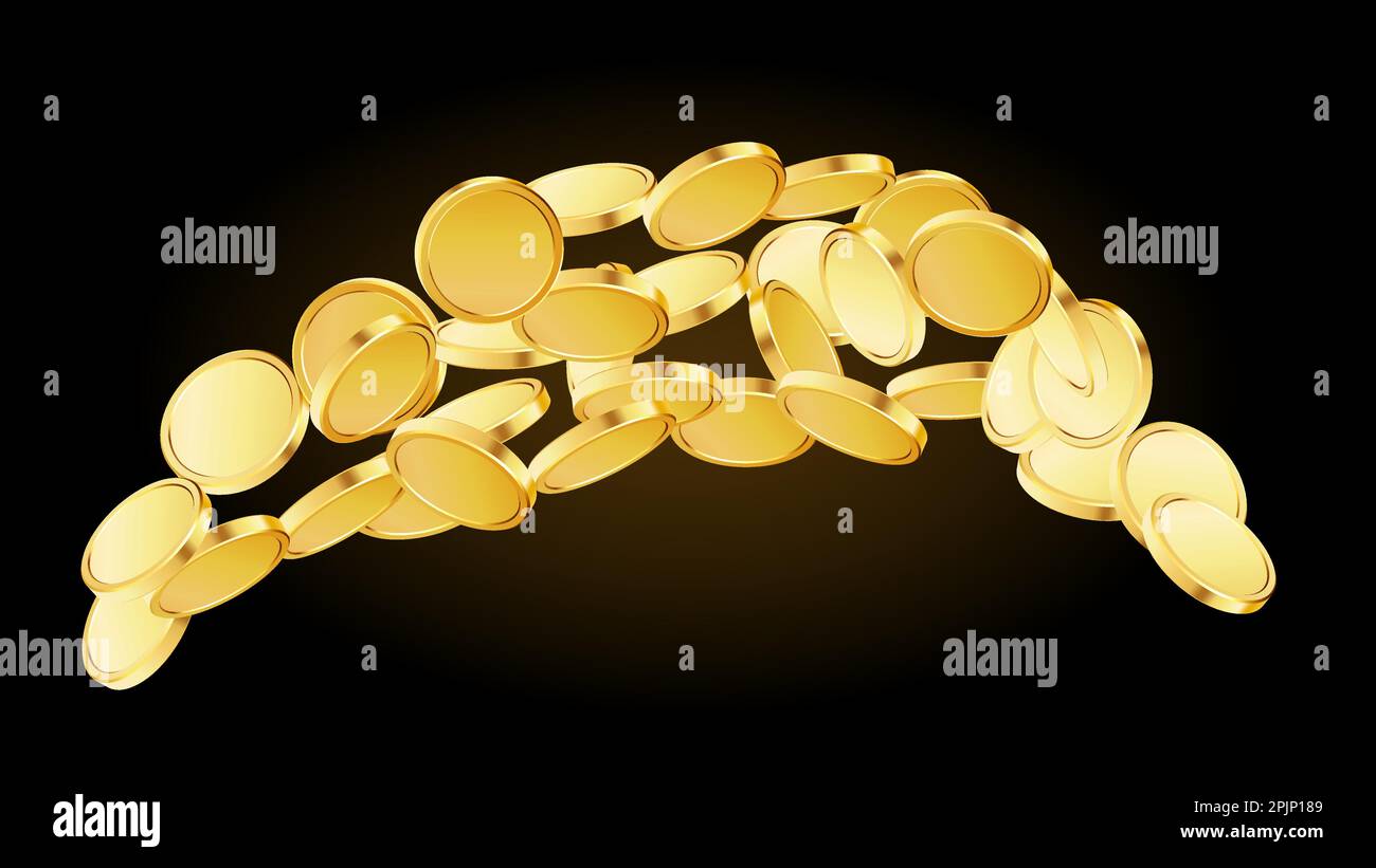Coin flow. 3d coins flowing. Applicable for Casino jackpot, gaming,  gambling fortune or win illustration. Vector illustration Stock Vector  Image & Art - Alamy