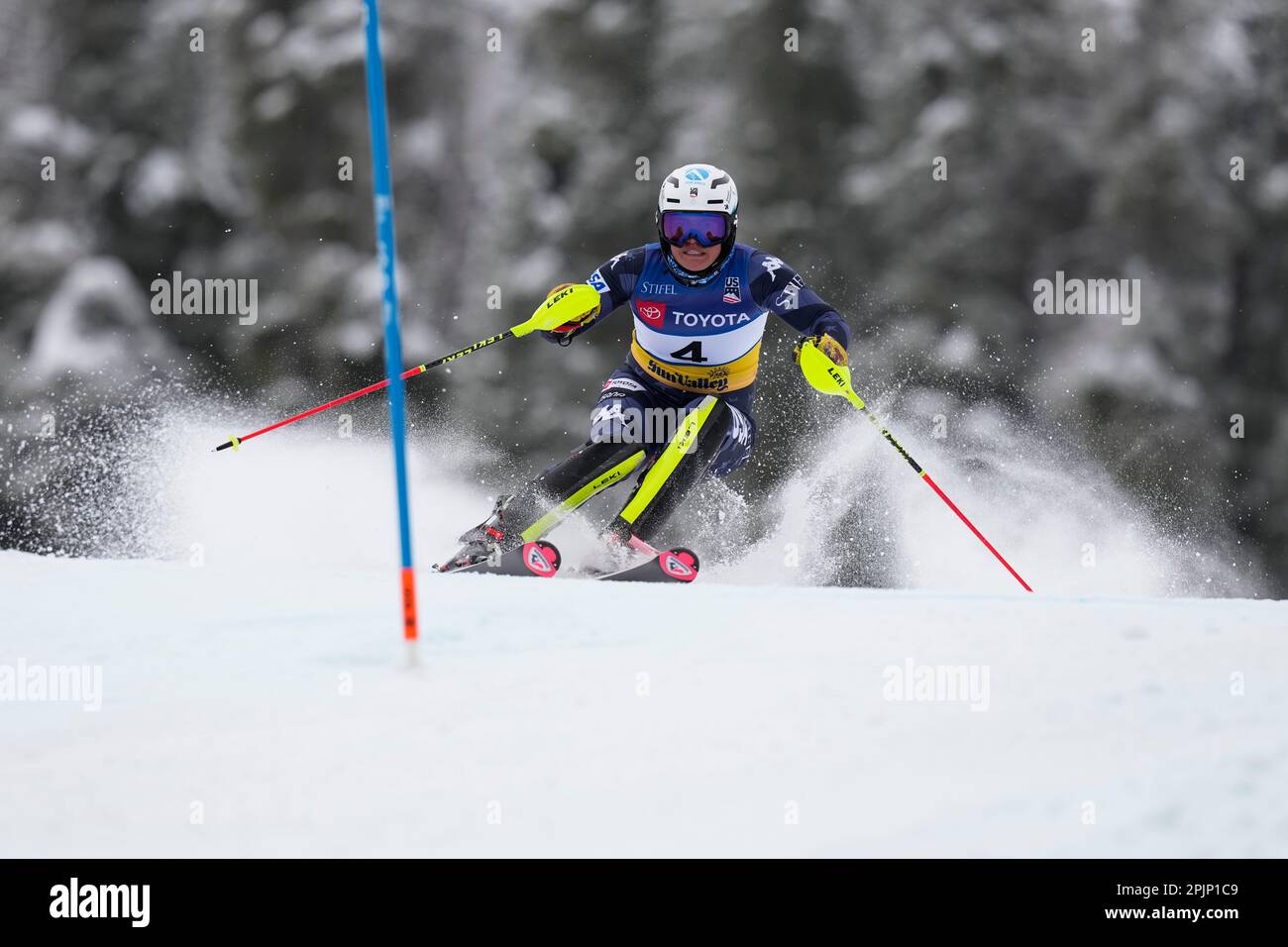 Katie Hensien Competes In The Women's Slalom Ski Race During The U.s 