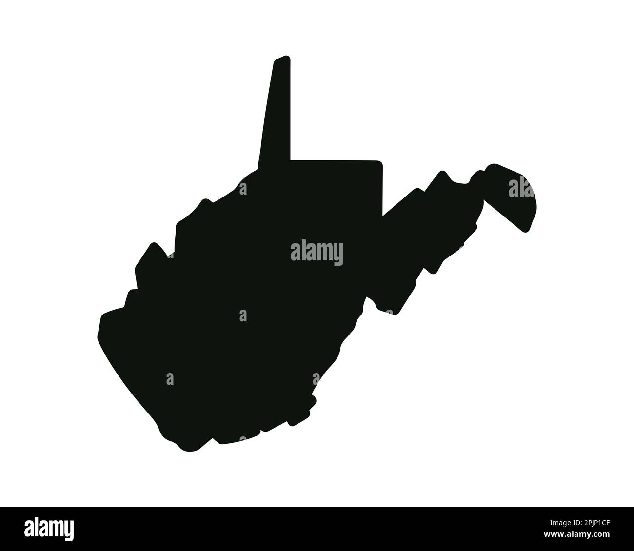 West Virginia state map. US state map. West Virginia silhouette symbol