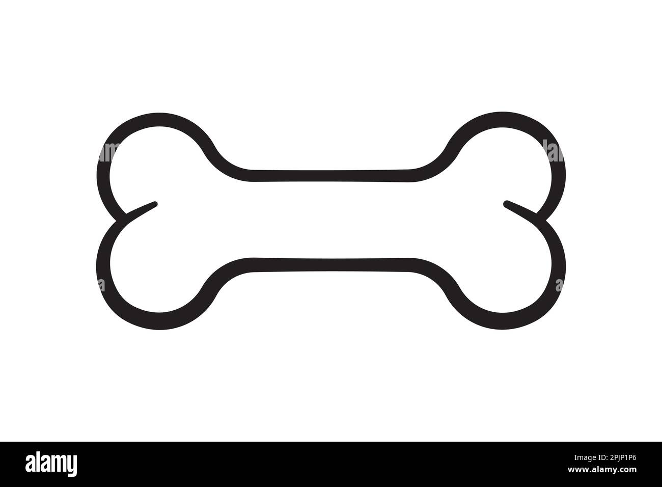 Bone for pet dog. Bone outline icon. Canine food symbol. Vector