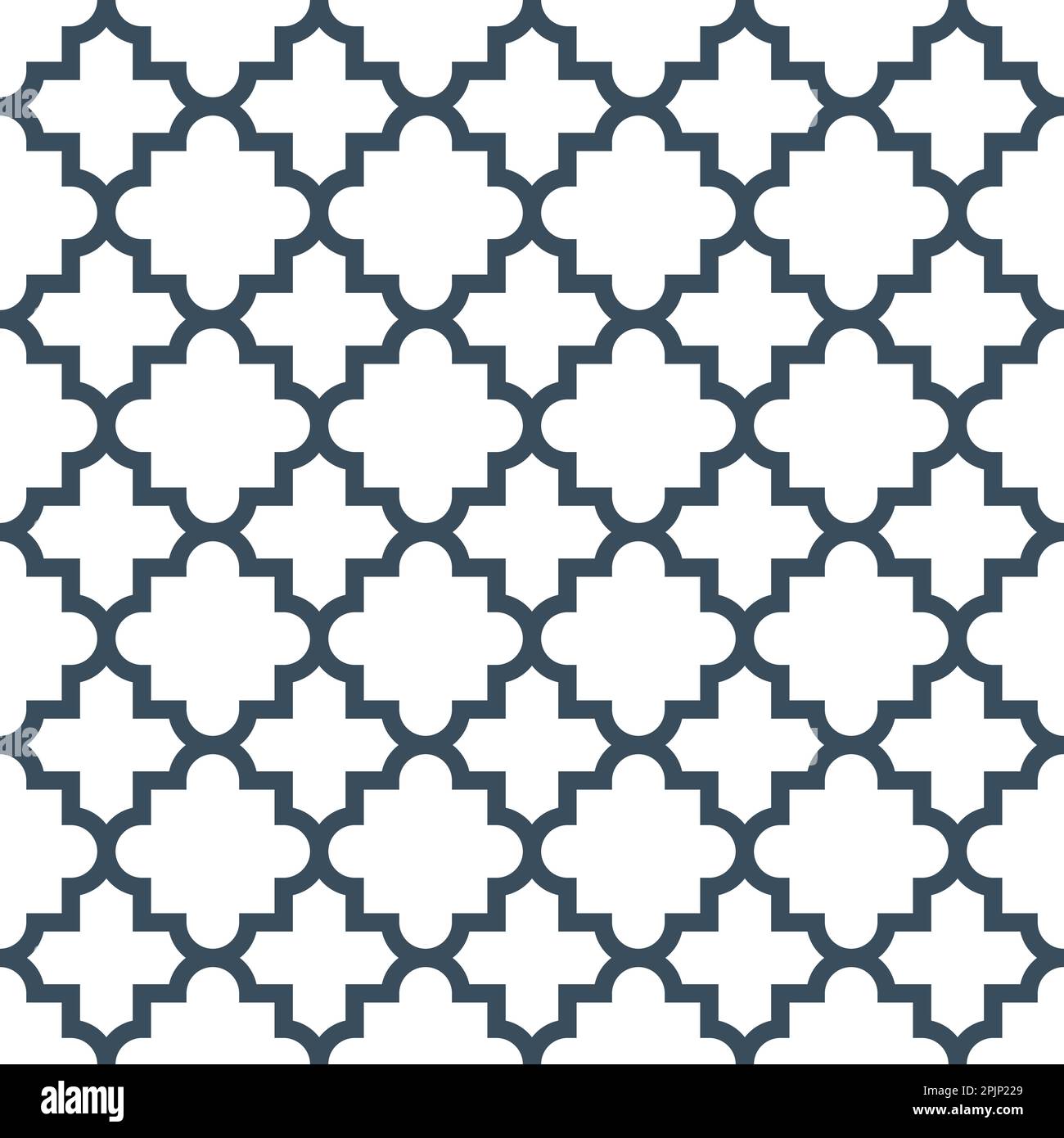 Quatrefoil geometric seamless pattern. Classic fabric seamless pattern. Vector illustration. Stock Vector