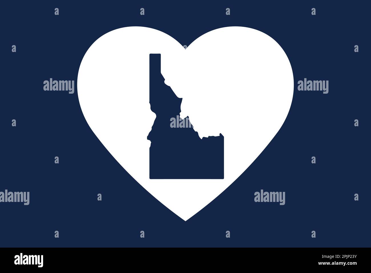 US American state inside the heart shape. Idaho state. Patriotic heart symbol. Love America symbol. Vector illustration Stock Vector