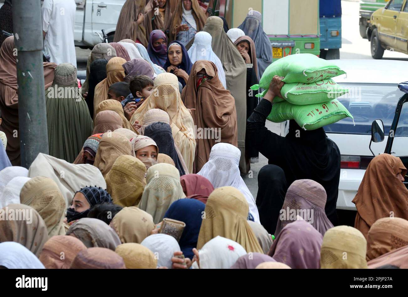 Karachi, Pakistan, April 3, 2023. A large numbers people gather for