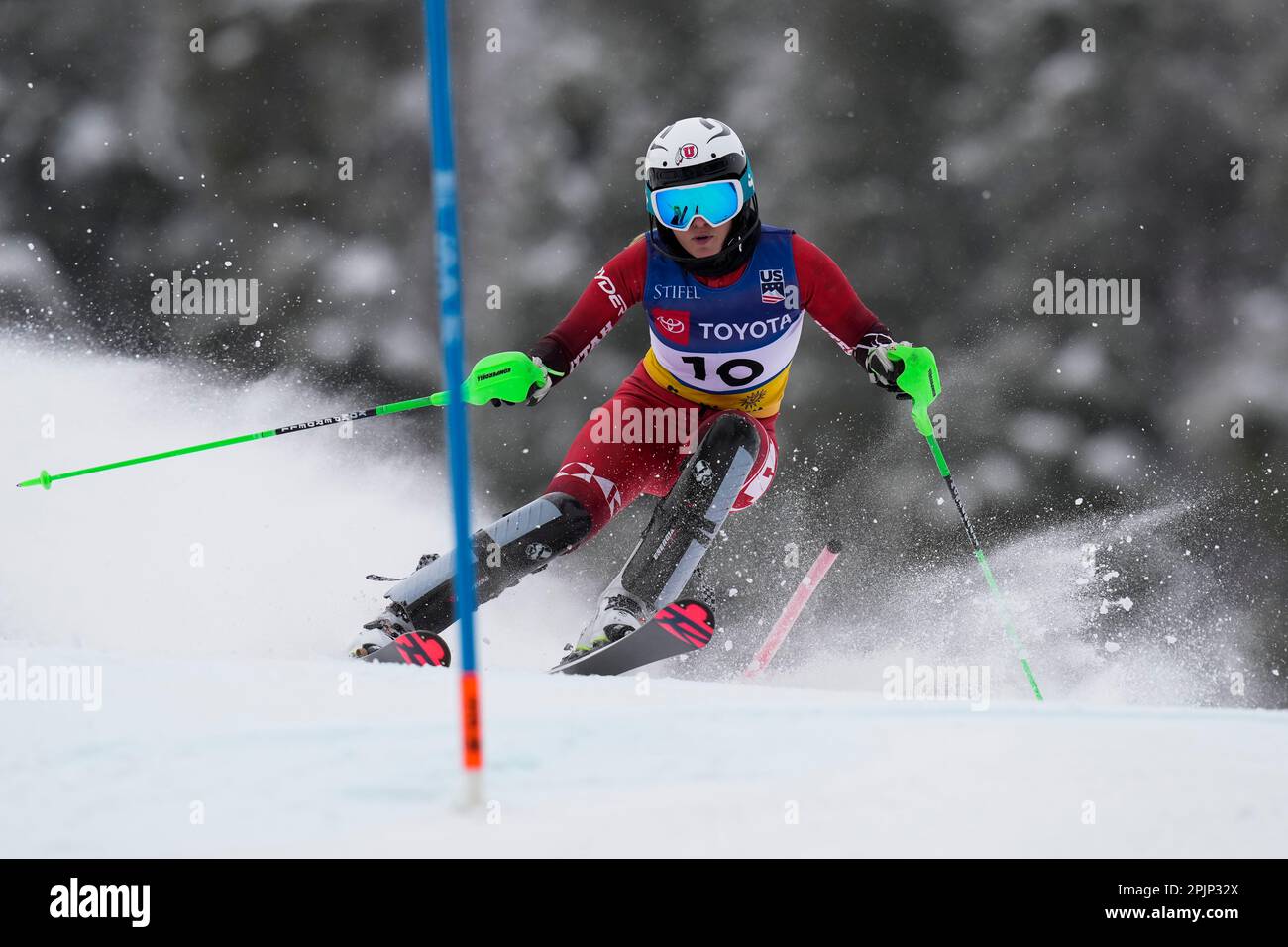 Josefine Selvaag competes in the women's slalom ski race during the U.S