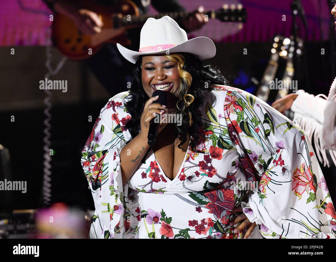 Danica Hart of Chapel Hart performs at the CMT Music Awards, airing on