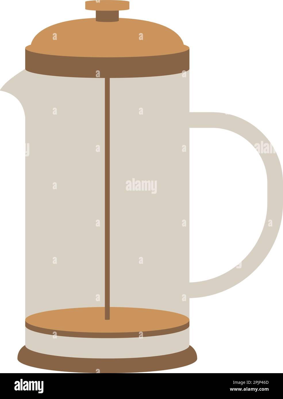 Glass kettle, french press. Flat illustration Stock Vector Image & Art