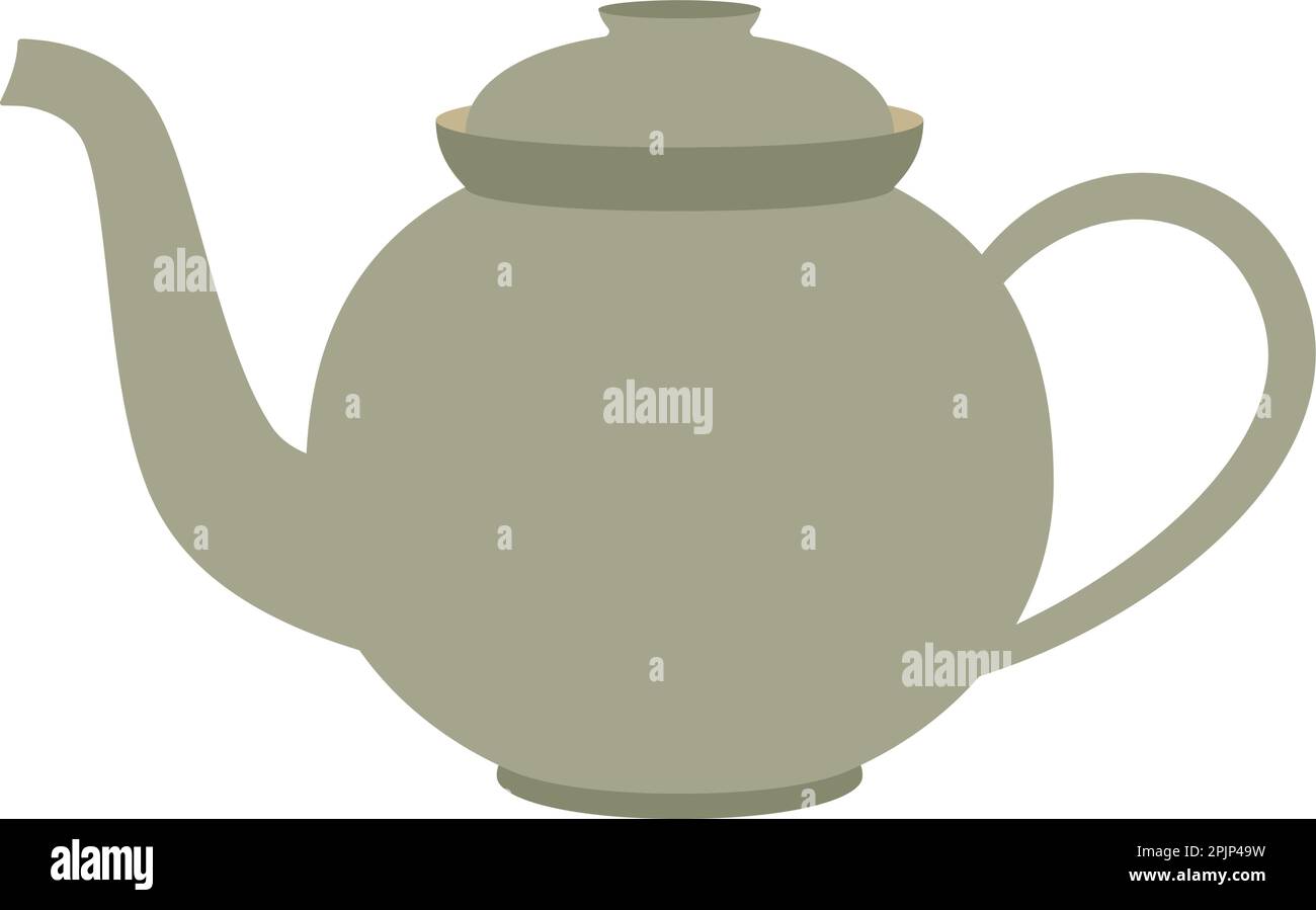 Tea brewing pot. Teapot icon. Flat illustration Stock Vector
