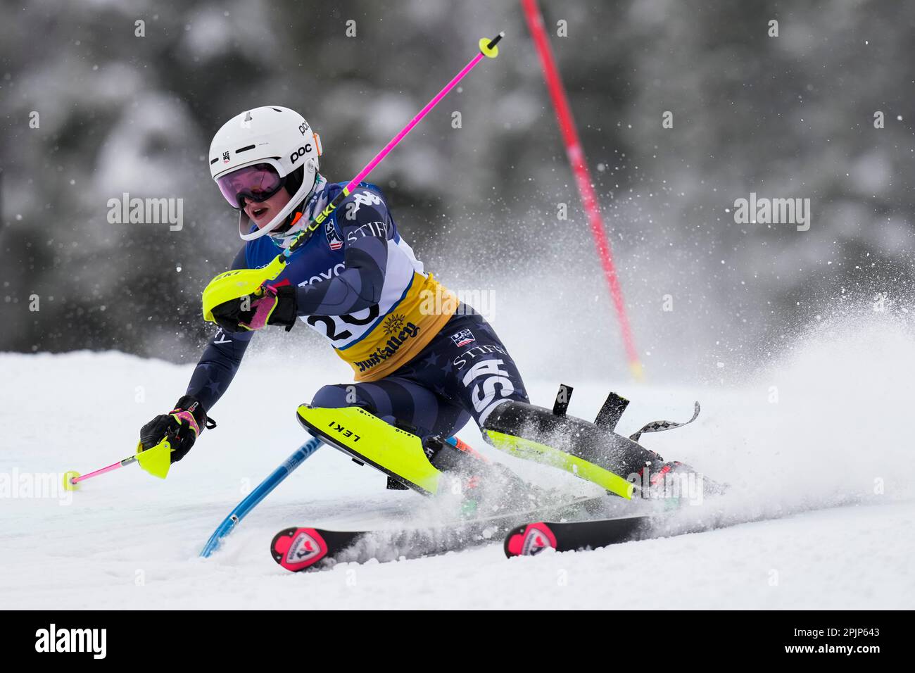 Elisabeth Bocock competes in the women's slalom ski race during the U.S