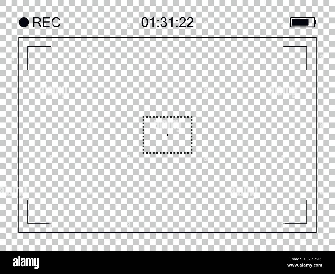 Camera frame viewfinder screen of video recorder digital display
