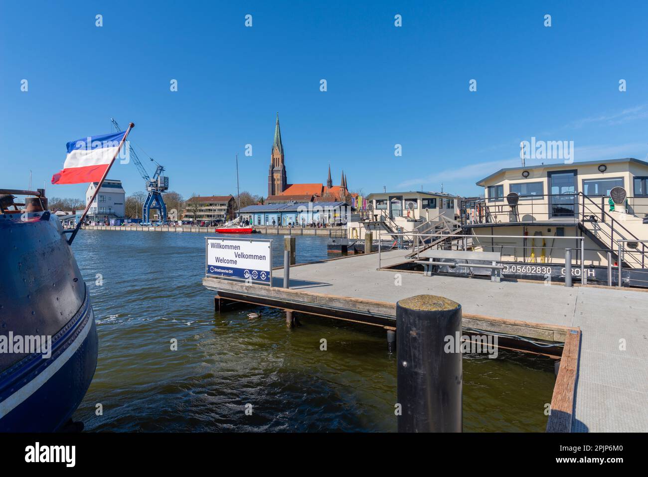 Schleswig city on the Schlei Fjord, Schleswig-Holstein, Northern Germany, Central Europe Stock Photo