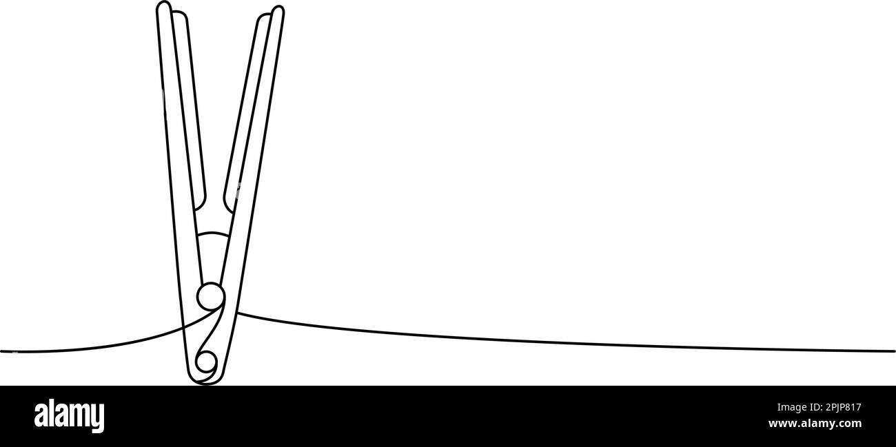 Hair straightener one line continuous drawing. Barber shop and