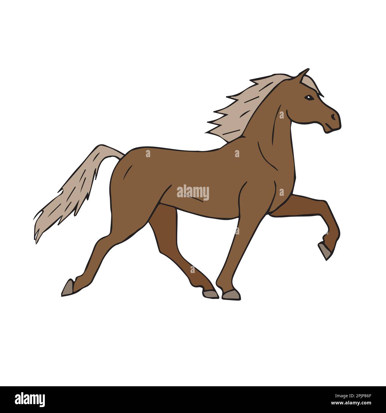Vector hand drawn doodle sketch colored Iceland horse isolated on white ...