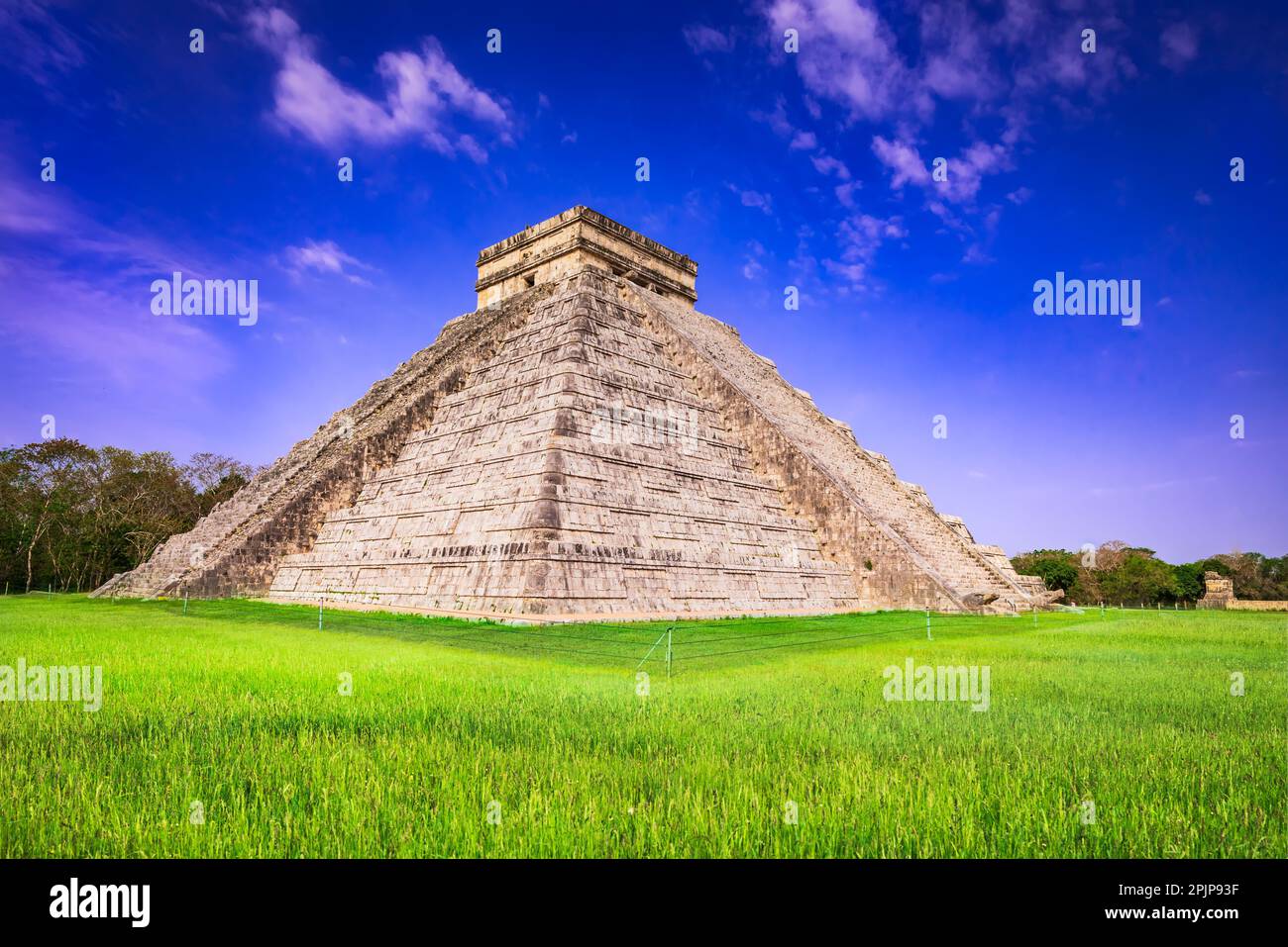 Chichen Itza, Mexico. Castillo Pyramid the temple of Kukulkan, famous Maya Empire ruins in Yucatan Peninsula Stock Photo