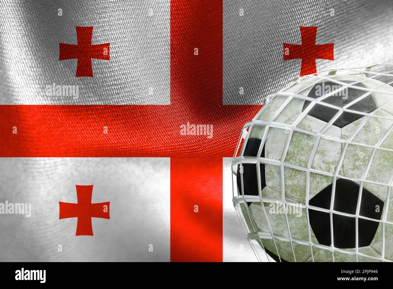 UEFA EURO 2024 Soccer, National flag with a soccer ball in net