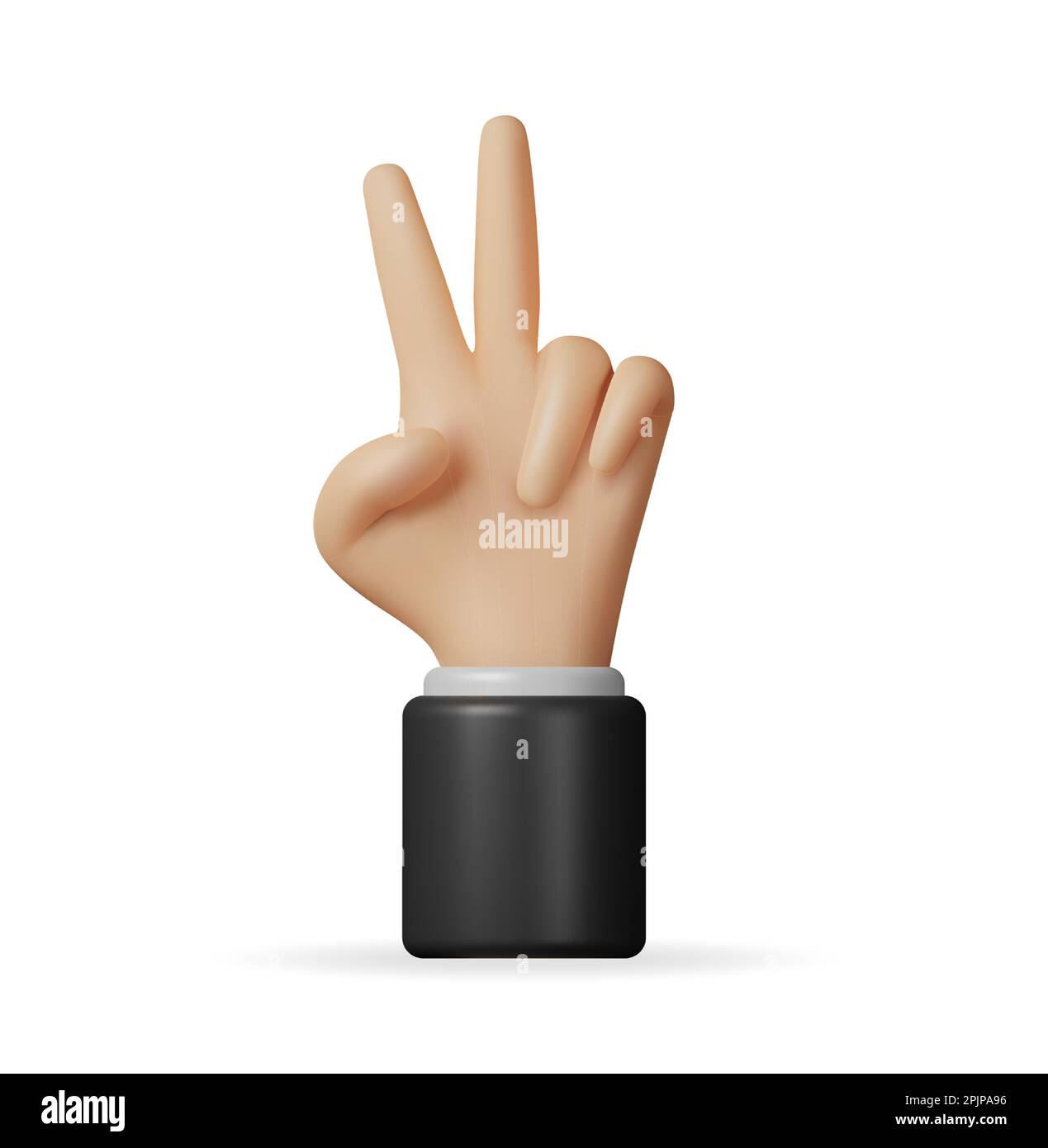 3D Hand Showing Two Fingers Stock Vector Image & Art - Alamy