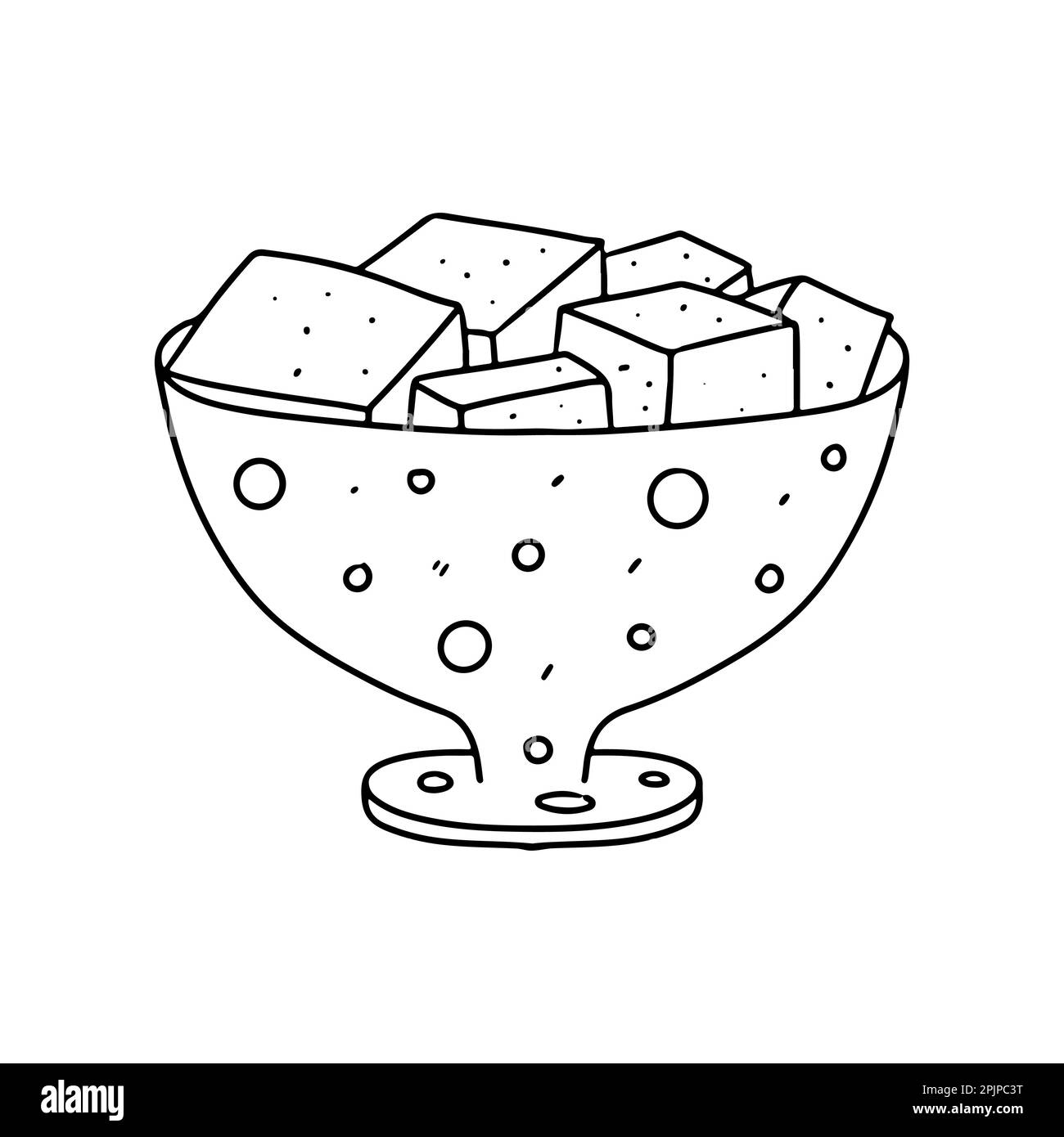 Sugar cubesr for cafe in hand drawn doodle style. Vector illustration isolated on white background. Stock Vector
