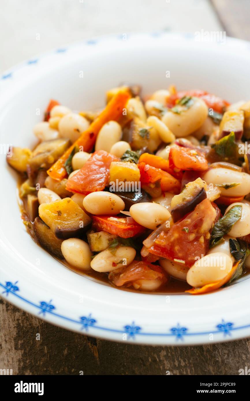 Home made Mediterranean Bean Stew Stock Photo