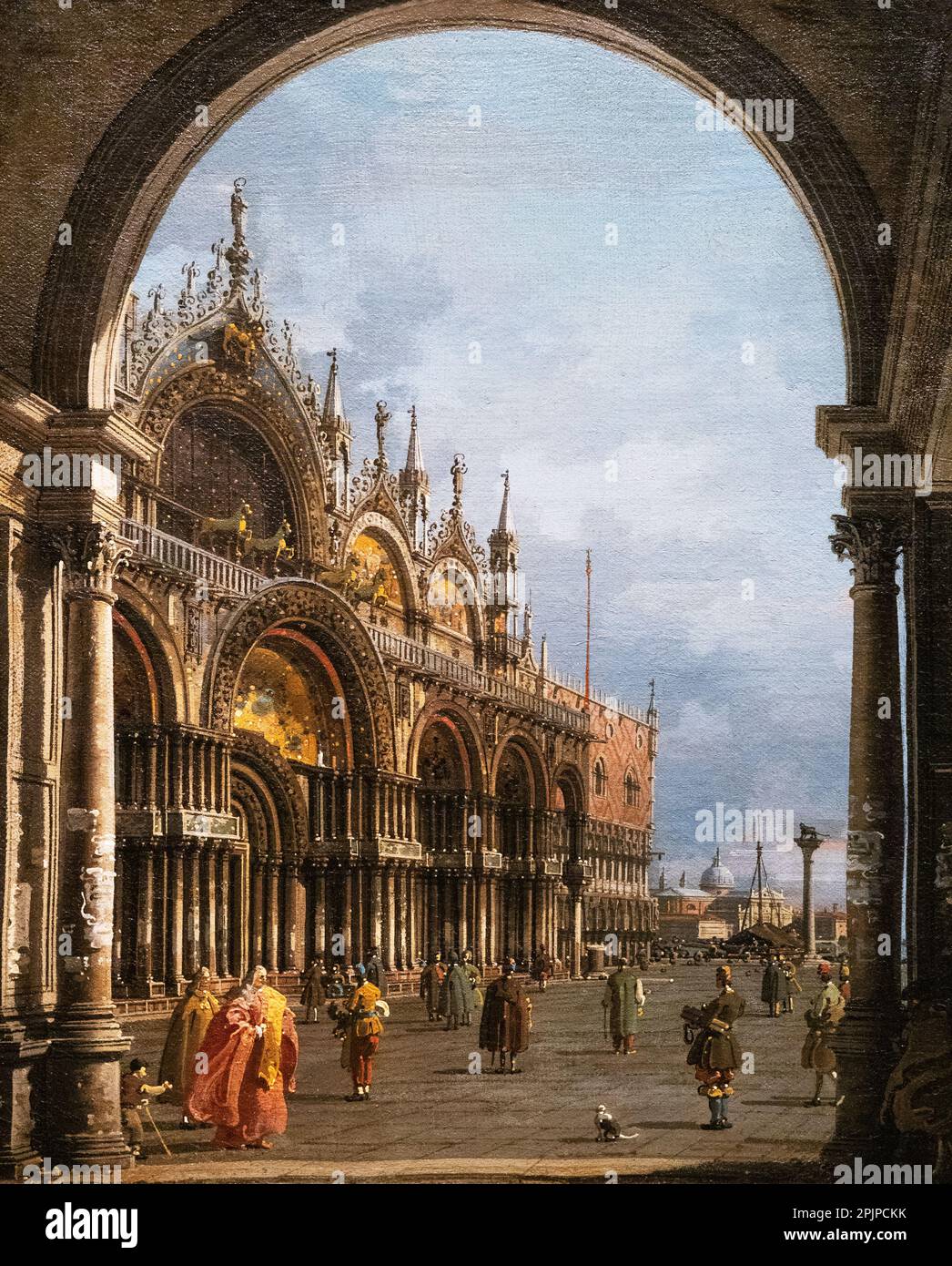 Canaletto painting St Marks, Venice c 1756; Italian painter of the Venetian School, 18th century, 1700s Stock Photo