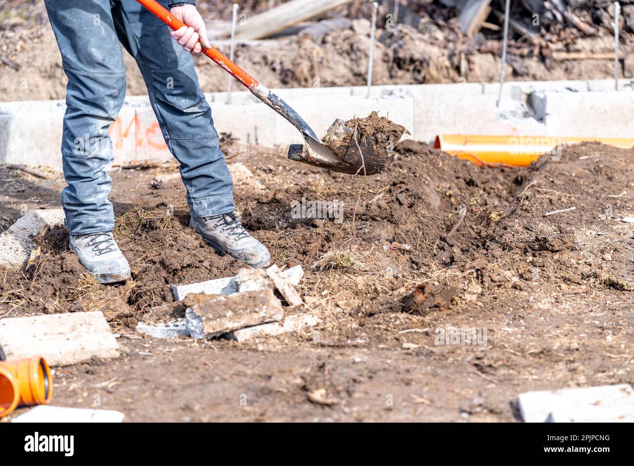 Spade stuck in the ground hi-res stock photography and images - Alamy