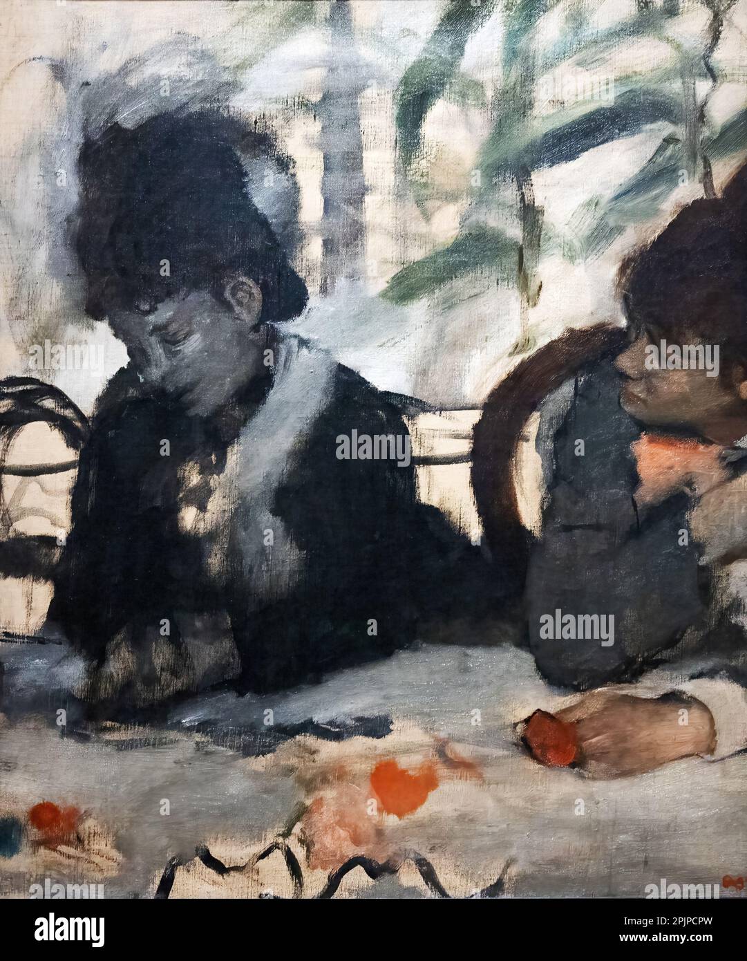 Edgar Degas painting - At the Cafe, c. 1876; women in a cafe, 19th century impressionist painting; French impressionists, 1800s. Stock Photo