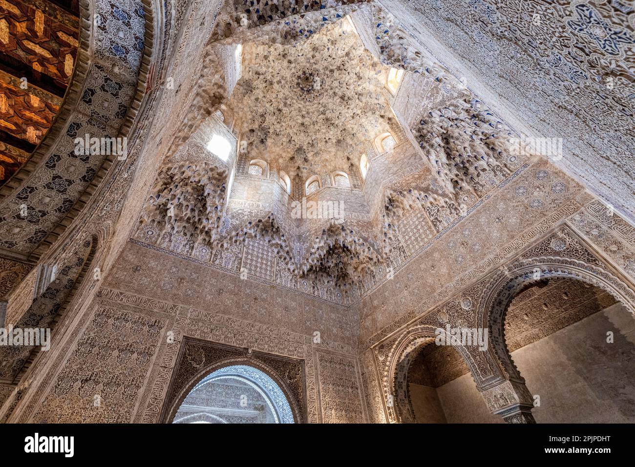 Ceiling Of The Hall Of The Abencerrages, Alhambra, Granada, Andalusia, Spain, South West Europe Stock Photo