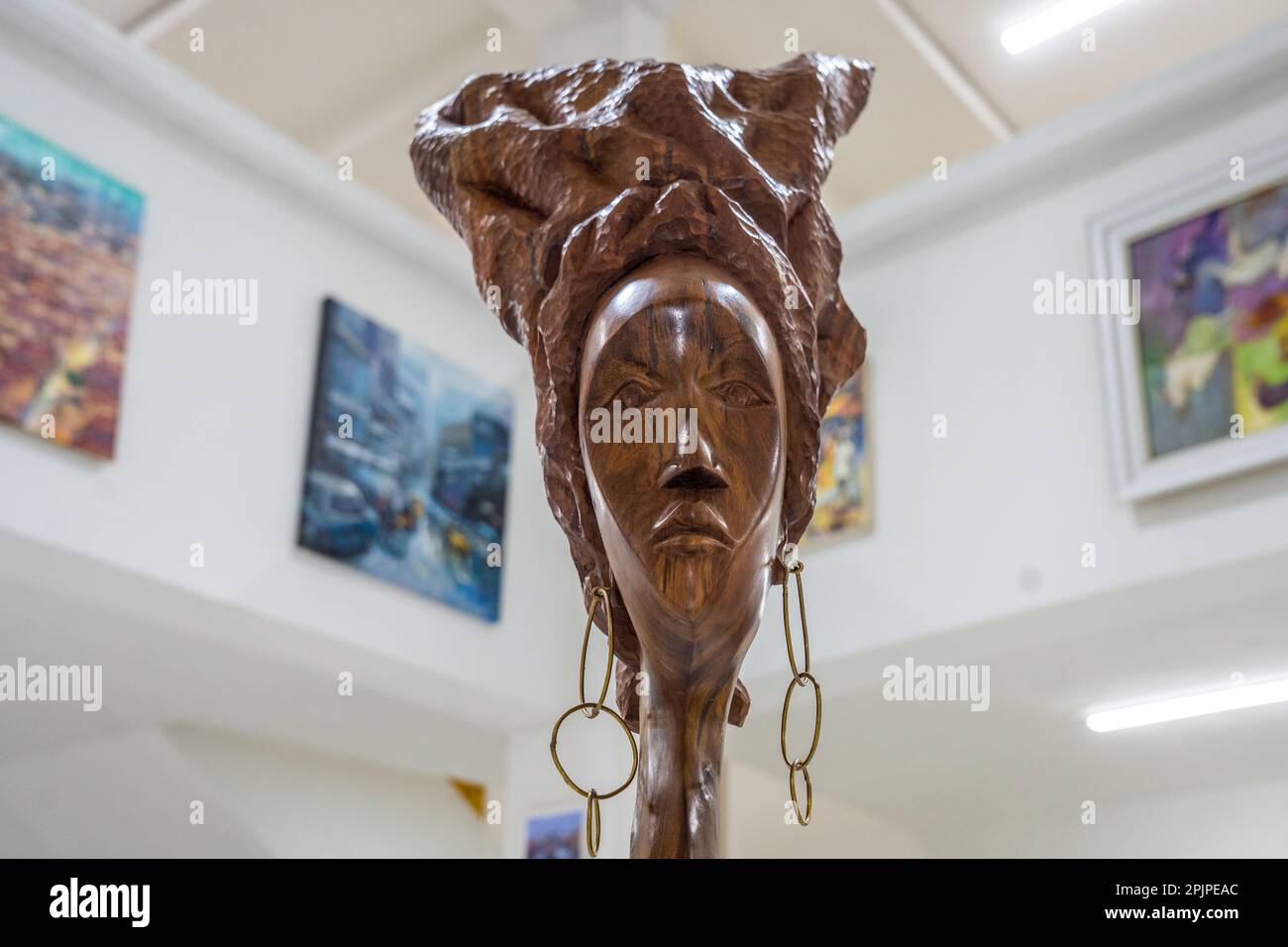 Sculptor head at the Nike art gallery in Abuja, Nigeria's capital city