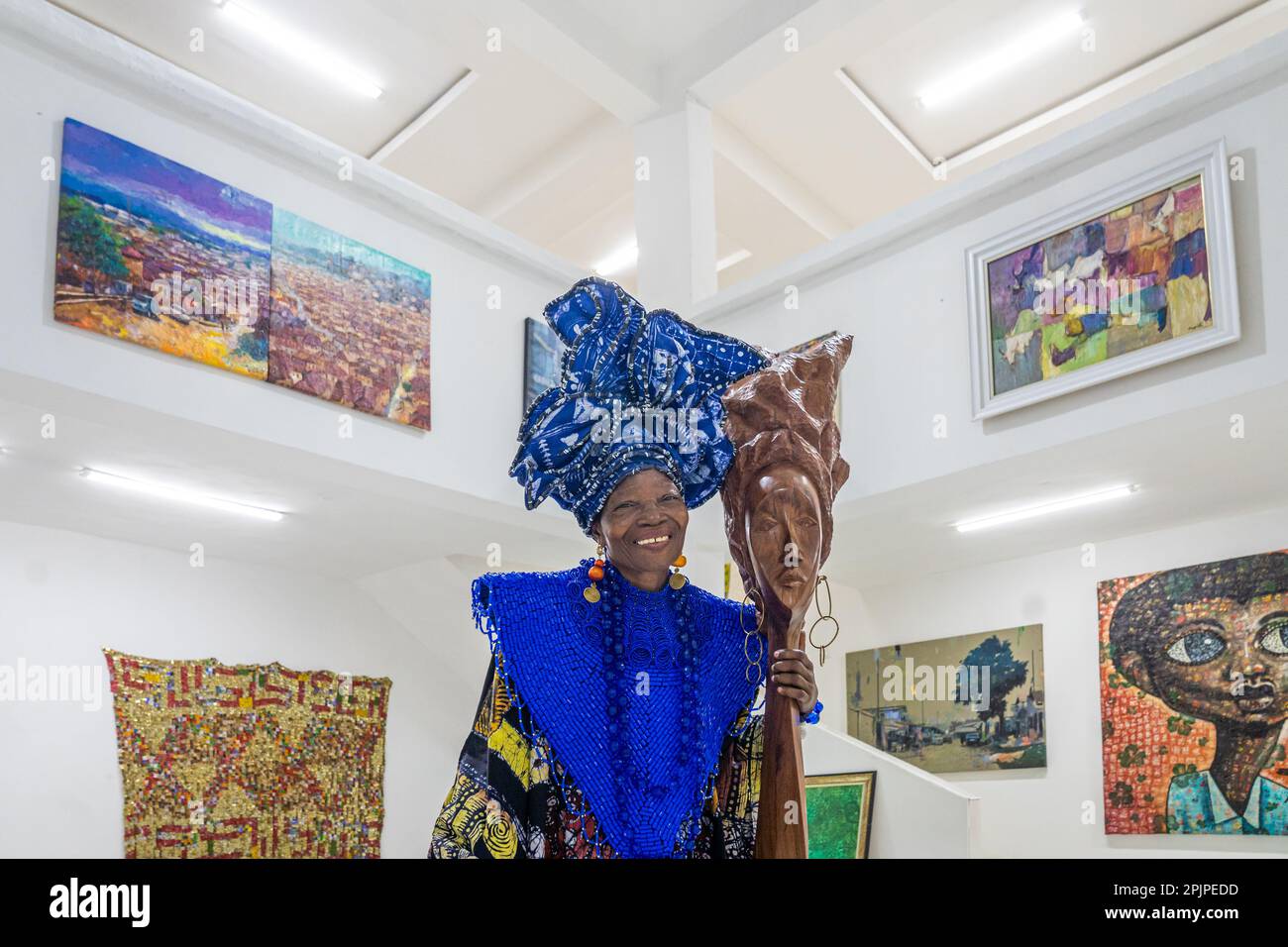 Portrait of Nike Monika Okundaye at the Nike art gallery in Abuja