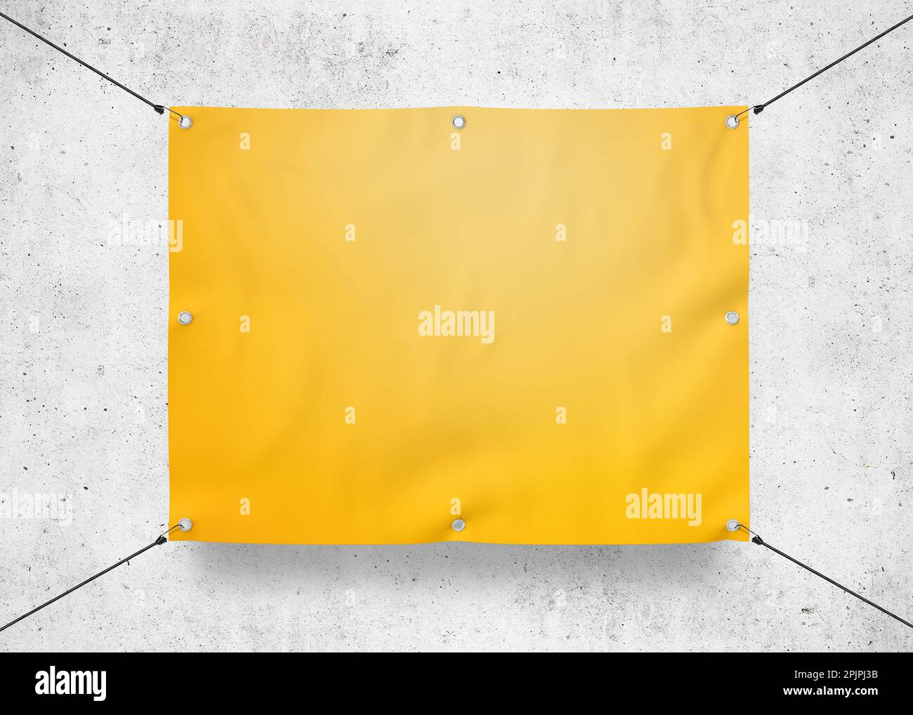 Yellow Outdoor Tarpaulin Banner 3D Rendering for Events and Promotions