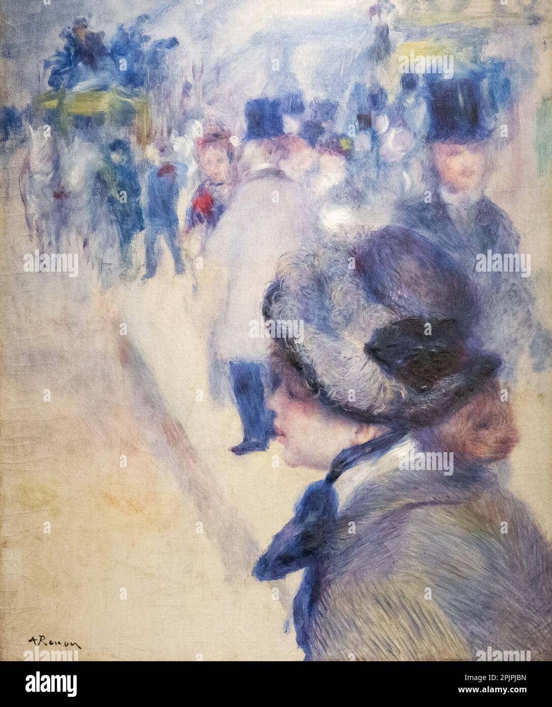 Pierre Auguste Renoir painting, La Place Clichy, c.1880; France; 19th century French Impressionist painter. Example of French Impressionism. Stock Photo