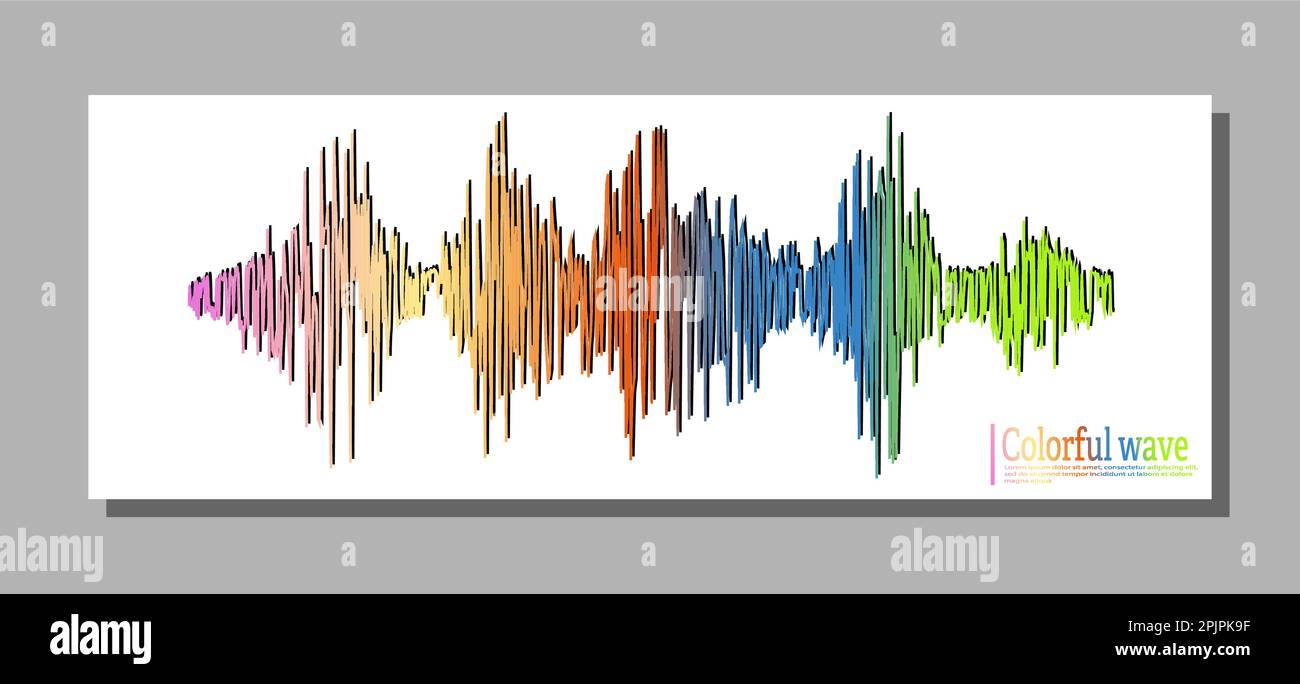 Color wave, sound spectrum. Template for website design, web design