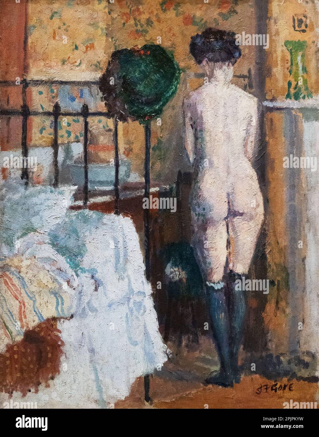 Spencer Frederick Gore painting; The Toilet; Oil on Canvas; British artist with links to Degas and Sickert, late 19th and early 20th century Stock Photo