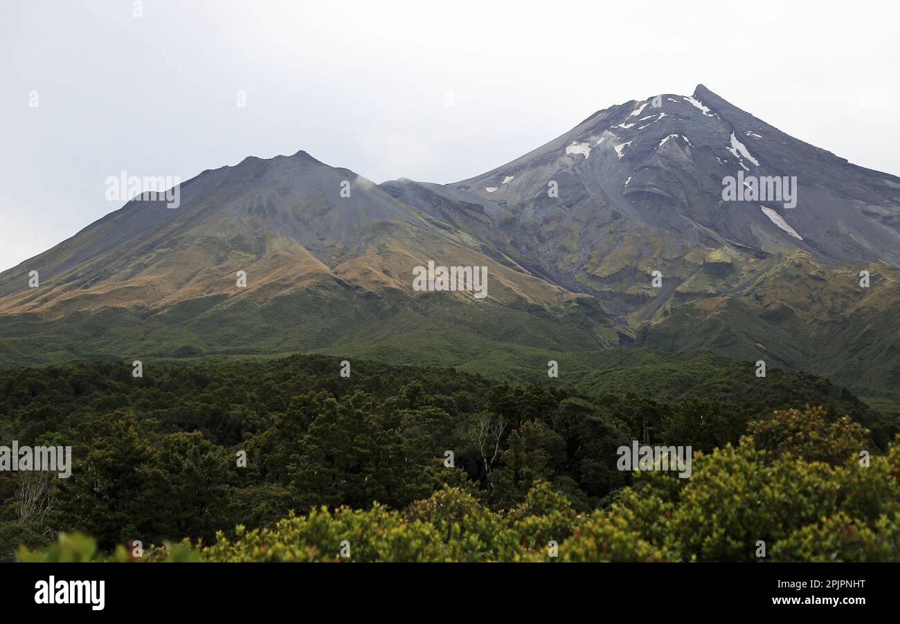 Two craters of Mt Egmont, New Zealand Stock Photo Alamy